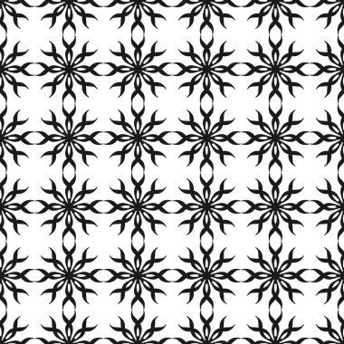 Vektör seamless modeli. Siyah ve beyaz yinelenen geometrik desen