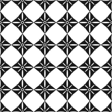 Vektör seamless modeli. Siyah ve beyaz yinelenen geometrik desen