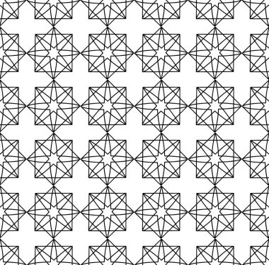 Vektör seamless modeli. Siyah ve beyaz yinelenen geometrik desen