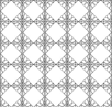 Vektör seamless modeli. Siyah ve beyaz yinelenen geometrik kare desen