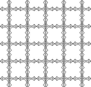 Vektör seamless modeli. Siyah ve beyaz yinelenen geometrik desen