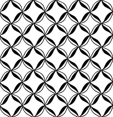 Vektör seamless modeli. Siyah ve beyaz yinelenen geometrik desen