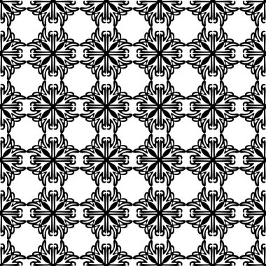 Vektör seamless modeli. Siyah ve beyaz yinelenen geometrik desen