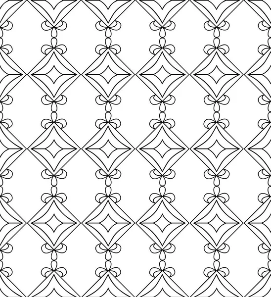 Vector naadloze patroon. Zwart-wit herhalend geometrische patroon — Stockvector