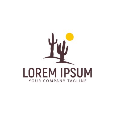 kaktüs logo tasarım kavramı şablonu