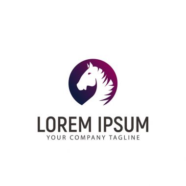 kafa daire at logo tasarım kavramı şablonu