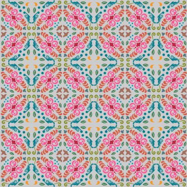 düz renkli arka plan ile sorunsuz çiçek desenli
