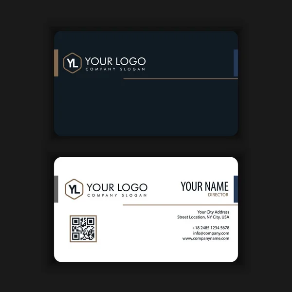 Modern Creative and Clean Business Card Template with gold dark color