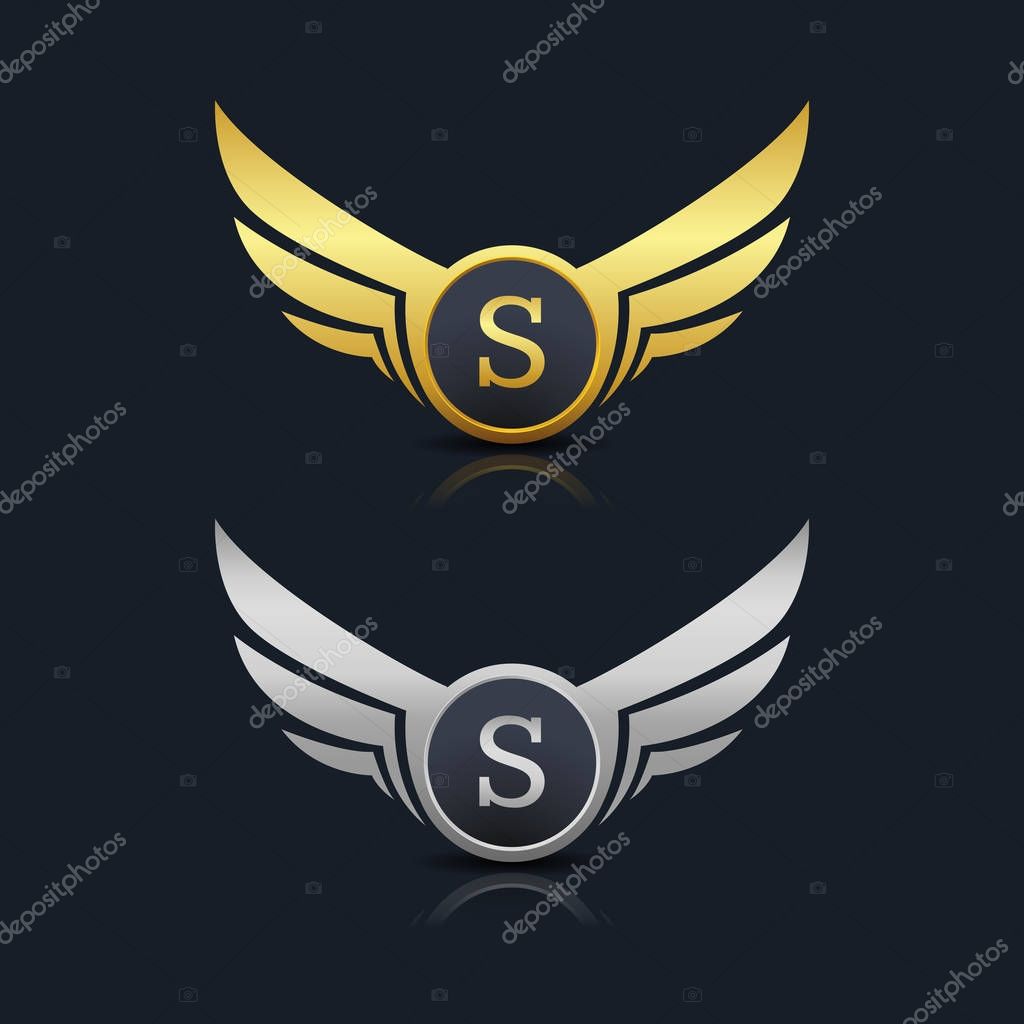 Wings Shield Letter G Logo Template design. Vector Illustration