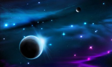 yer galaksiye arka plan illüstrasyon