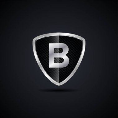 Mektup B kalkan logo tasarım kavramı şablonu. tamamen düzenlenebilir vektör