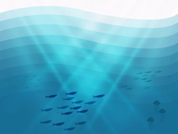 Deep Sea Illustration Background — Stock Vector