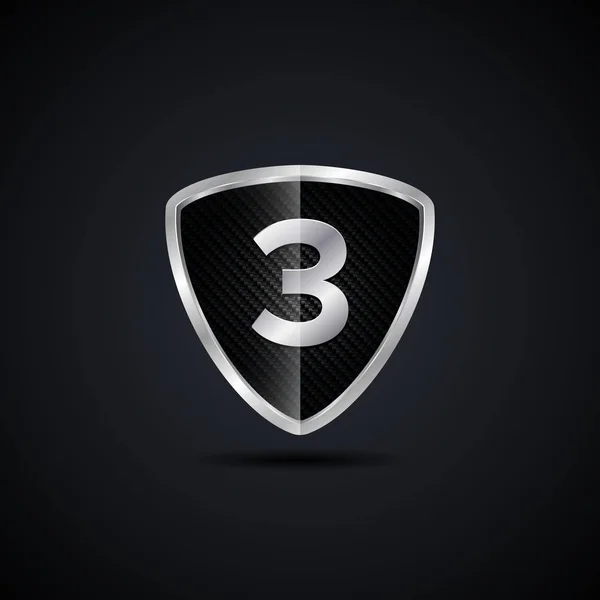 Number Shield Logo Design Concept Template Fully Editable Vector — Stock Vector