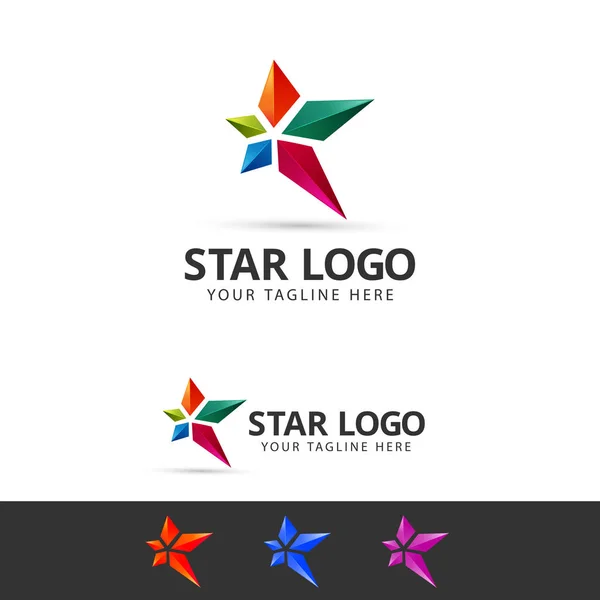 Αστέρι Πρότυπο Σχεδίασης Έννοια Λογότυπο Πλήρως Επεξεργάσιμο Διανυσματικών — Διανυσματικό Αρχείο