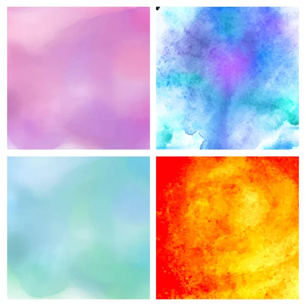 Aquarell Hintergrund Set Vorhanden Vektorillustration Vollständig Editierbarer Vektor — Stockvektor