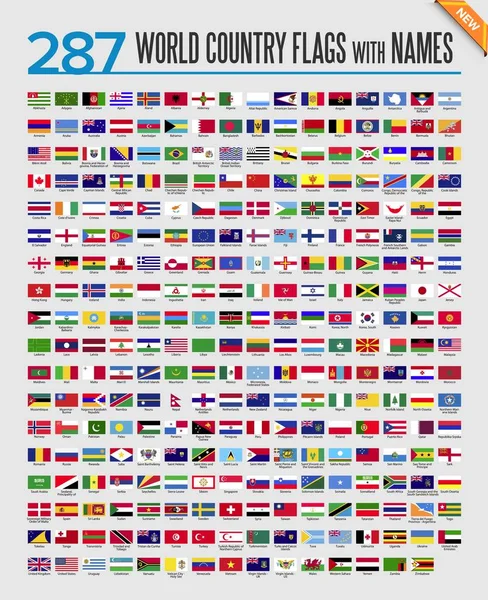 World Country Flag Icon Set Vector Illustration Fully Editable Vector — Stock Vector