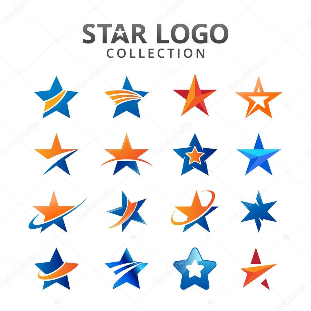 Star collection logo design concept template. fully editable vector