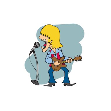 gitar ile şarkı rock oyuncu