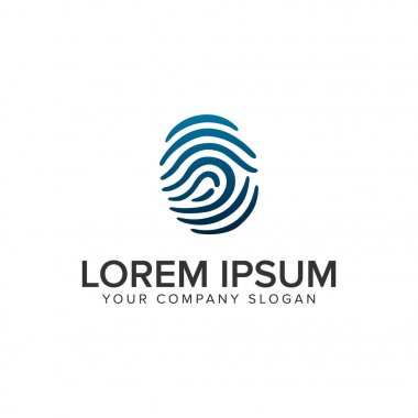 parmak baskı güvenlik logo tasarım kavramı şablonu