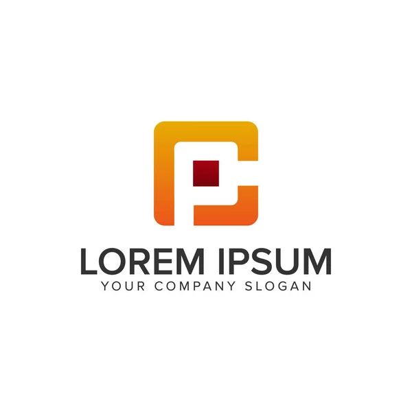 Harf C ve P logo tasarım kavramı şablonu. tamamen düzenlenebilir vektör