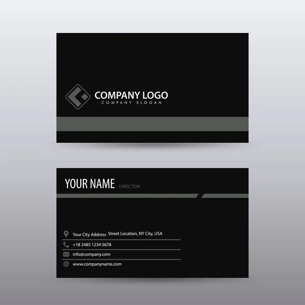 Modelo de cartão de visita criativo e limpo moderno com cor preta — Vetor de Stock