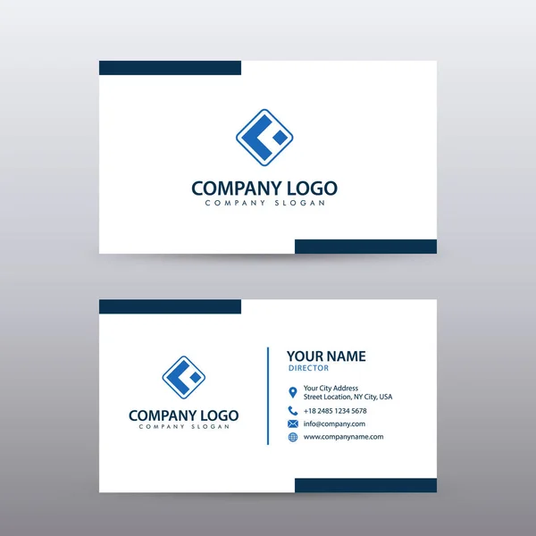 Modern Creative and Clean Business Card Template with blue color — Stock Vector