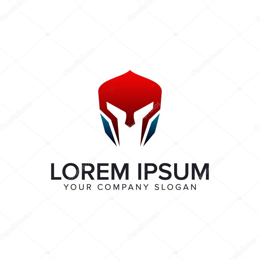 Spartan mask logo design concept template. fully editable vector