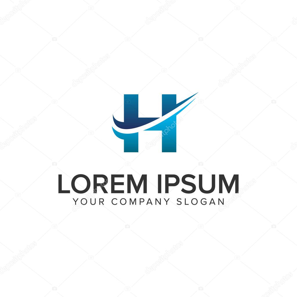 Cative Modern letter H Logo design concept template . fully editable vector