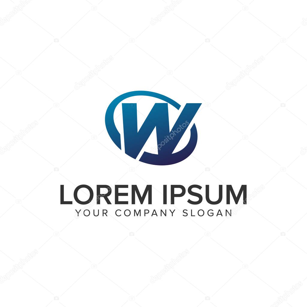 Creative modern letter W Logo design concept template . fully editable vector