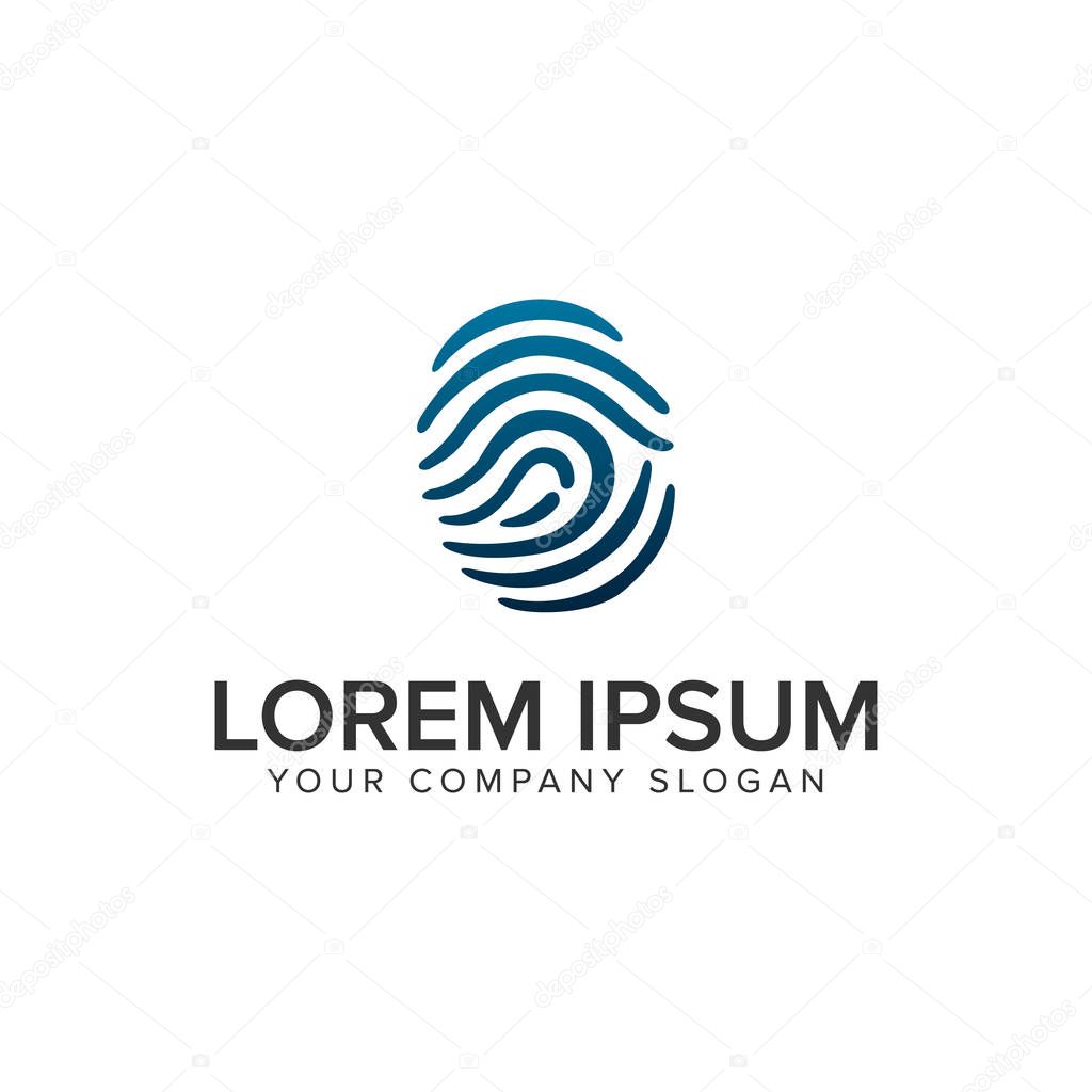 Finger Print security logo design concept template. fully editable vector