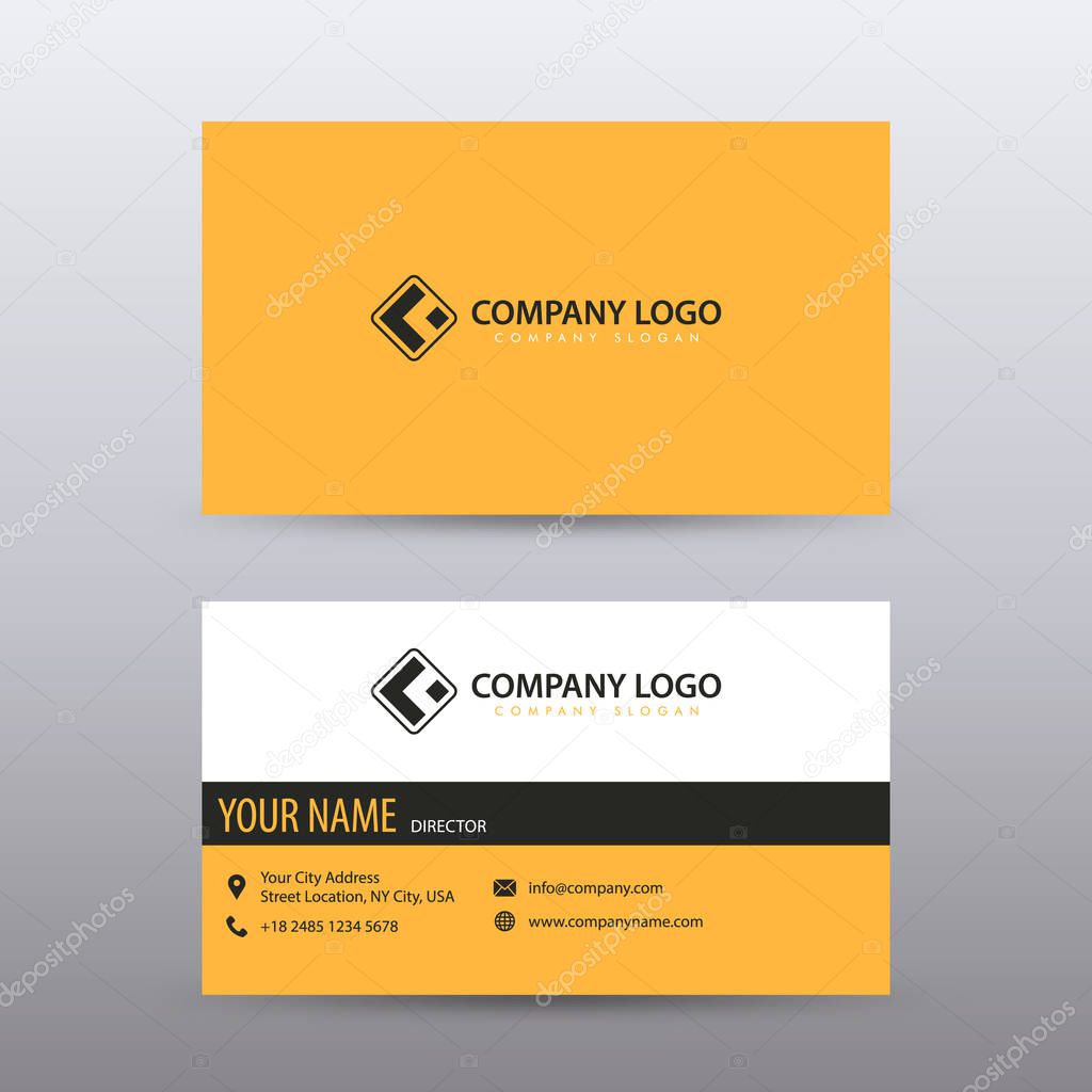 Modern Creative and Clean Business Card Template with yellow Black color 
