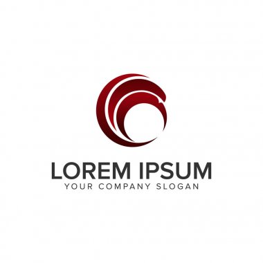 Kartal baş kuş dairesel logo tasarım kavramı şablonu.