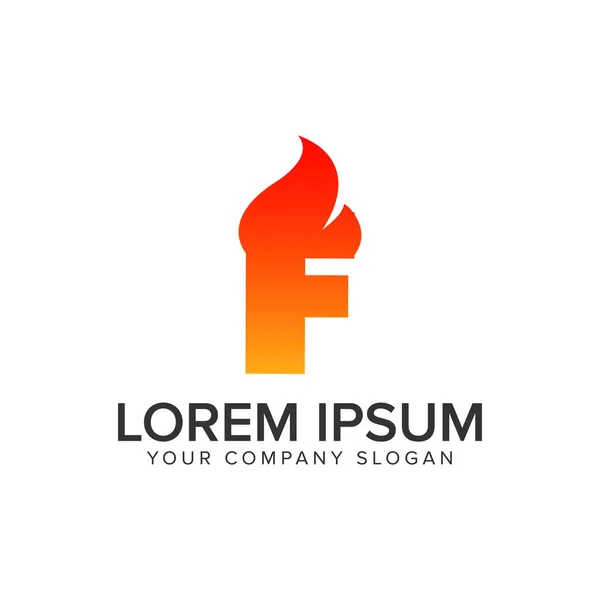 Letra F ignição Flame logotipo design conceito modelo . — Vetor de Stock
