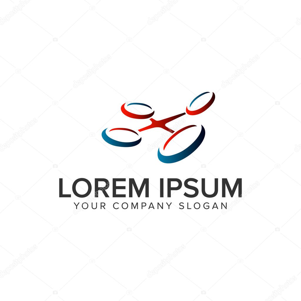 Drone logo design concept template. fully editable vector