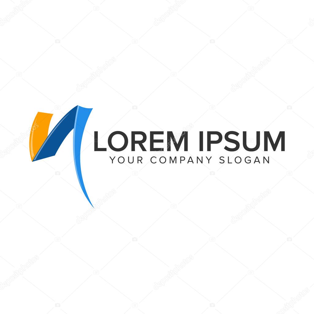 Creative modrn letter N logo design concept template. fully editable vector