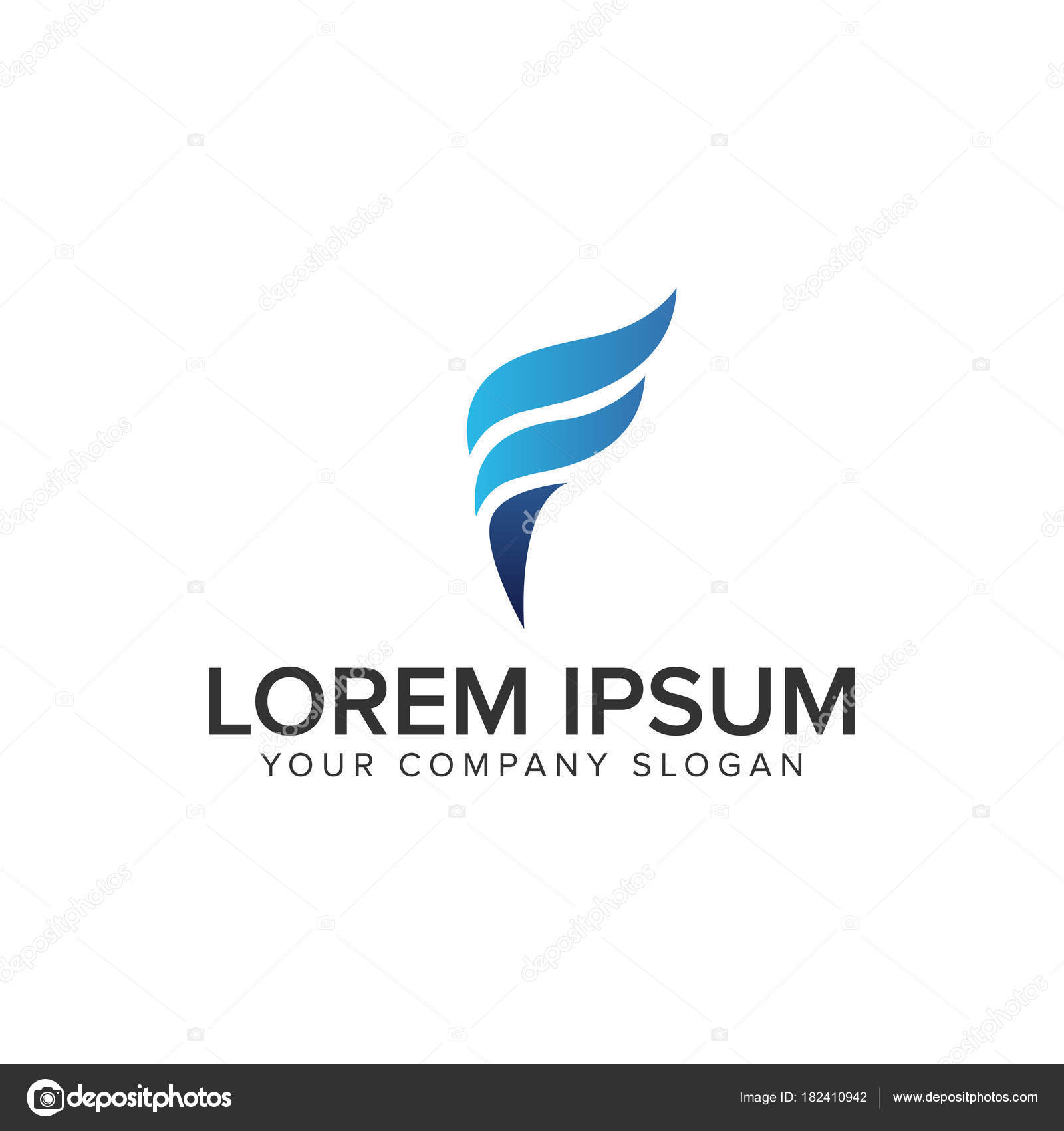 Letter F Torch Logo Design Concept Template Stock Vector Image By C Oriu007 182410942