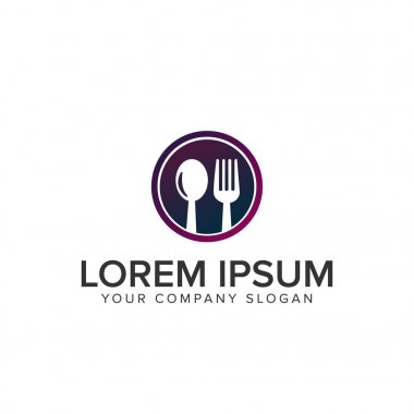 çatal ve kaşık logo şablonu