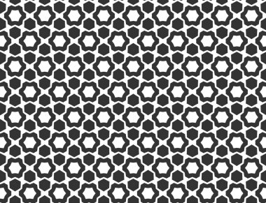 Soyut geometrik Seamless modeli. Geometrik siyah yinelenen 