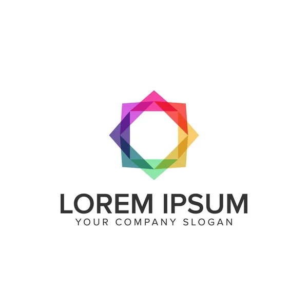 multicolor square media logo template