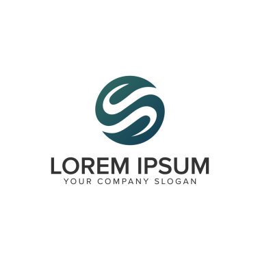 S harfi doğa logo tasarım kavramı şablonu. 