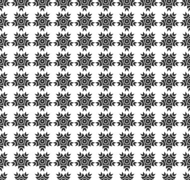 Soyut geometrik yıldız Seamless modeli. Geometrik siyah ve beyaz doku yinelenen.