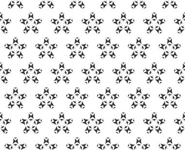 Soyut geometrik yıldız Seamless modeli. Geometrik siyah ve beyaz doku yinelenen.