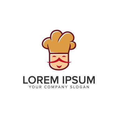 Şef gülümseme tasarım kavramı şablonu.