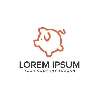 domuz mali logo tasarım kavramı şablonu.