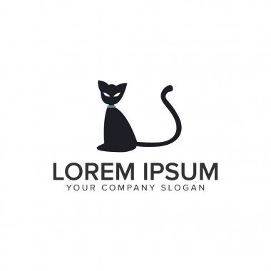 kedi logo tasarım kavramı şablonu.
