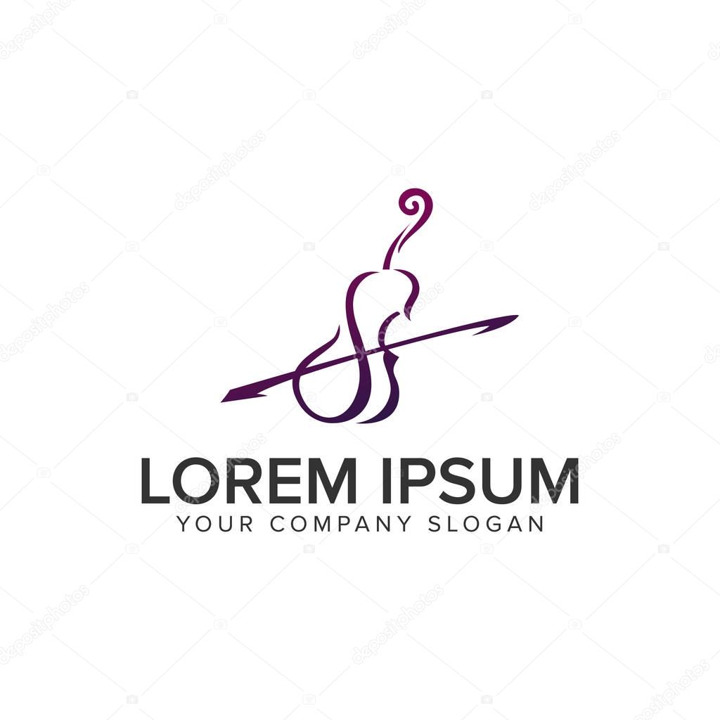 Violin logo design concept template. fully editable vector