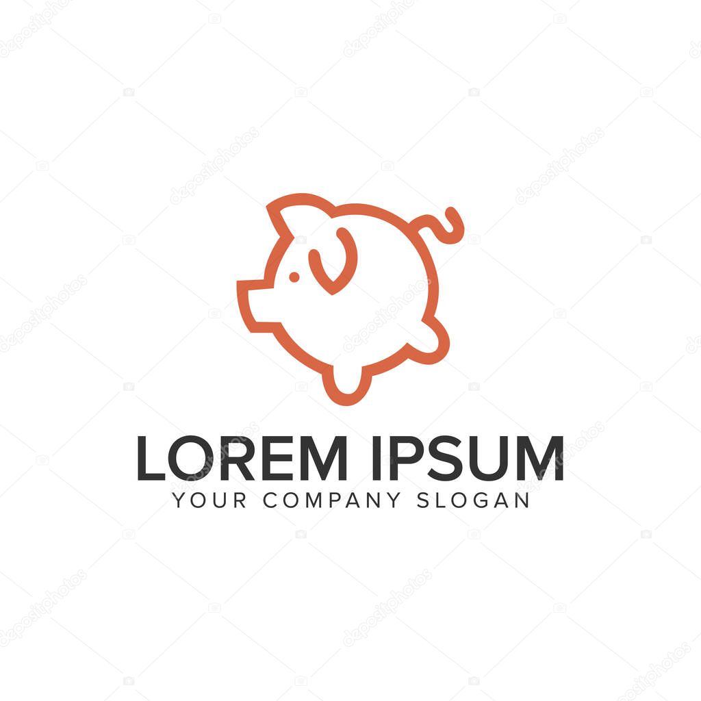 Pig financial logo design concept template. fully editable vector