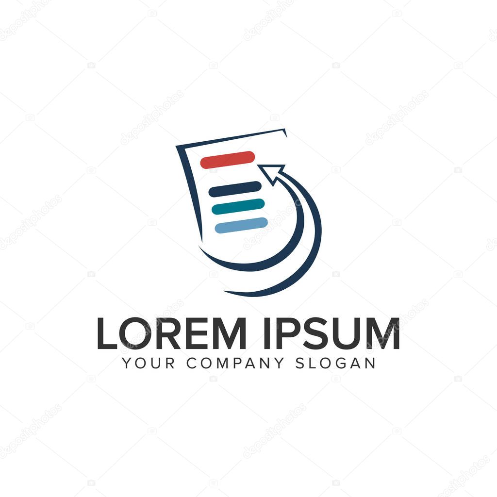List document logo design concept template. fully editable vector