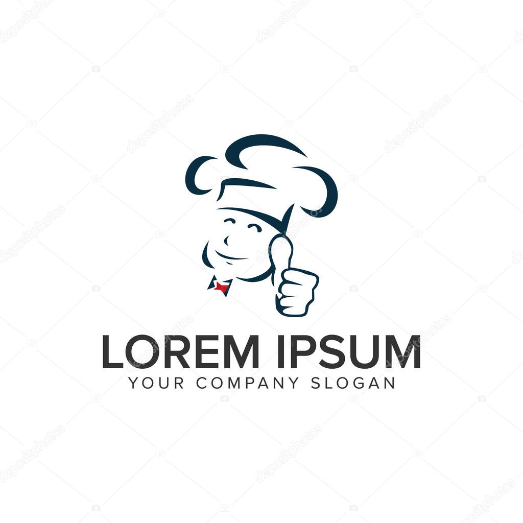 Top chef logo design concept template. fully editable vector
