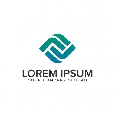 F harfi modern kutusu logo tasarım kavramı şablonu